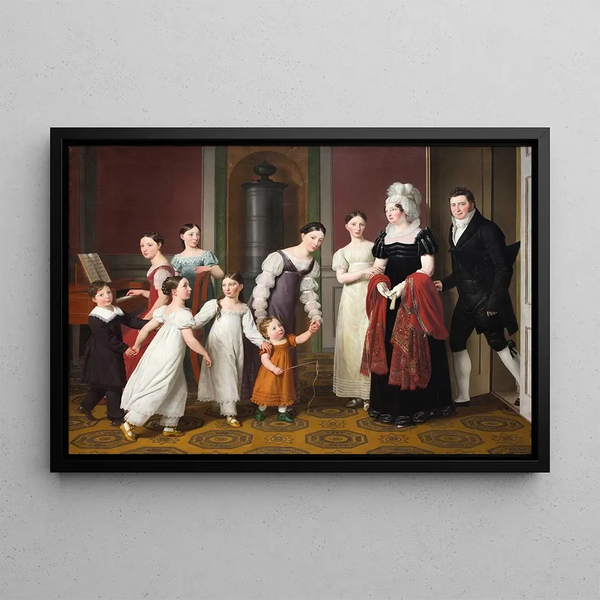 La Famille Nathanson - Christoffer Wilhelm Eckersberg — framed artwork on a wall