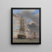 the Russian battleship Asow and a frigate at anchor near Elseneur - Christoffer Wilhelm Eckersberg — framed artwork on a wall