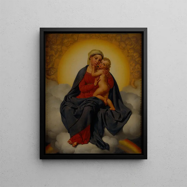 The Virgin and Child - Christoffer Wilhelm Eckersberg — framed artwork on a wall