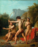 Three Spartan Boys Training in Archery - Christoffer Wilhelm Eckersberg — artwork view