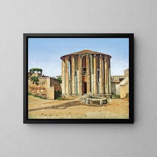 Temple de Vesta à Rome - Christoffer Wilhelm Eckersberg — framed artwork on a wall
