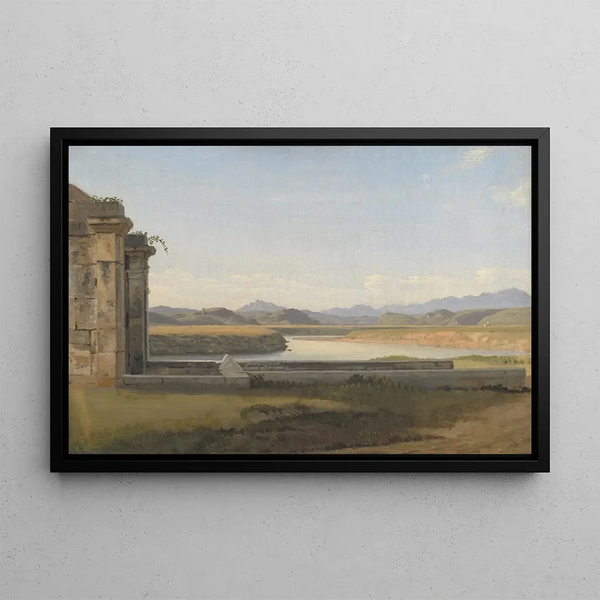 View from the Fontana Acetosa, Rome - Christoffer Wilhelm Eckersberg — framed artwork on a wall