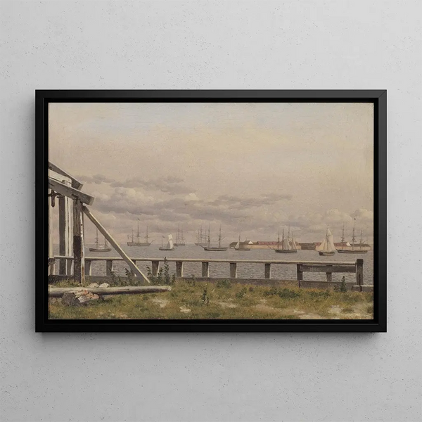 View from the Lime Kilns in Copenhagen - Christoffer Wilhelm Eckersberg — framed artwork on a wall