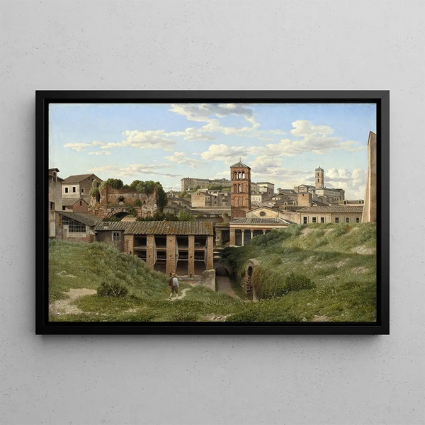Vue de la Cloaca Maxima, Rome - Christoffer Wilhelm Eckersberg — framed artwork on a wall