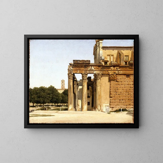View of the Via Sacra in Rome - Christoffer Wilhelm Eckersberg — framed artwork on a wall