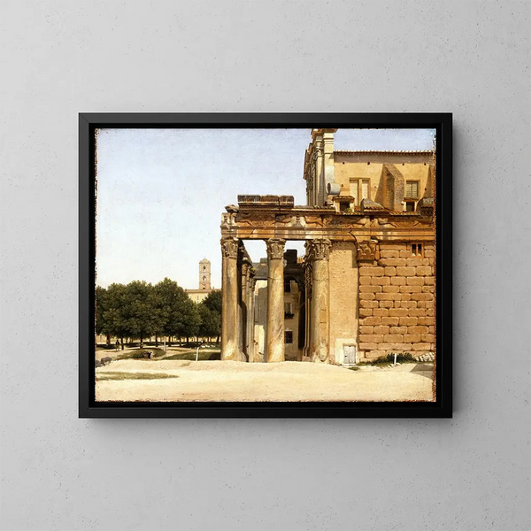 View of the Via Sacra in Rome - Christoffer Wilhelm Eckersberg — framed artwork on a wall