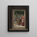 View through a door on running characters - Christoffer Wilhelm Eckersberg — framed artwork on a wall