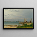 View towards Koster from the quay at Kallehave - Christoffer Wilhelm Eckersberg — framed artwork on a wall