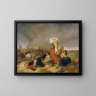 La bataille de Lipan 1434 - Christoph Christian Ruben — framed artwork on a wall