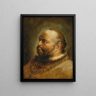 Portrait of a bearded man - Christoph Paudiss — framed artwork on a wall