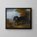 Portrait of a King Charles Spaniel in a landscape - Christophe Huet — framed artwork on a wall
