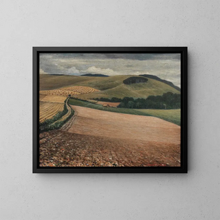 Les rythmes paisibles des collines - Christopher R W Nevinson — framed artwork on a wall
