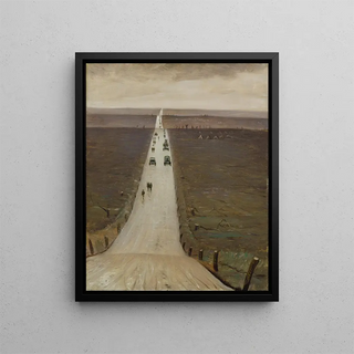 La route d'Arras à Bapaume - Christopher R. W. Nevinson — framed artwork on a wall