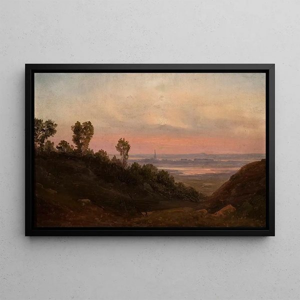 Landscape with Sunset - Chrystian Breslauer — framed artwork on a wall