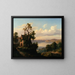 Landscape with a Lake and a Gothic Church - Chrystian Breslauer — framed artwork on a wall