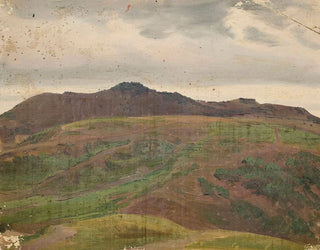 Landscape with a meadow and a range of hills, sketch - Chrystian Breslauer — artwork view
