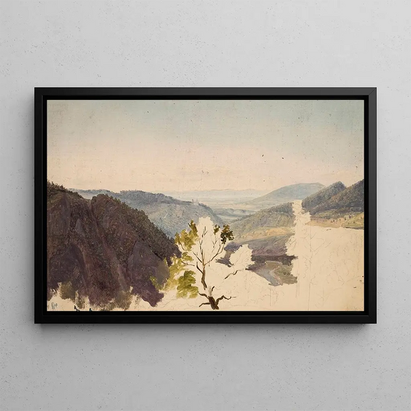 Sketch of Mountain Landscape - Chrystian Breslauer — framed artwork on a wall