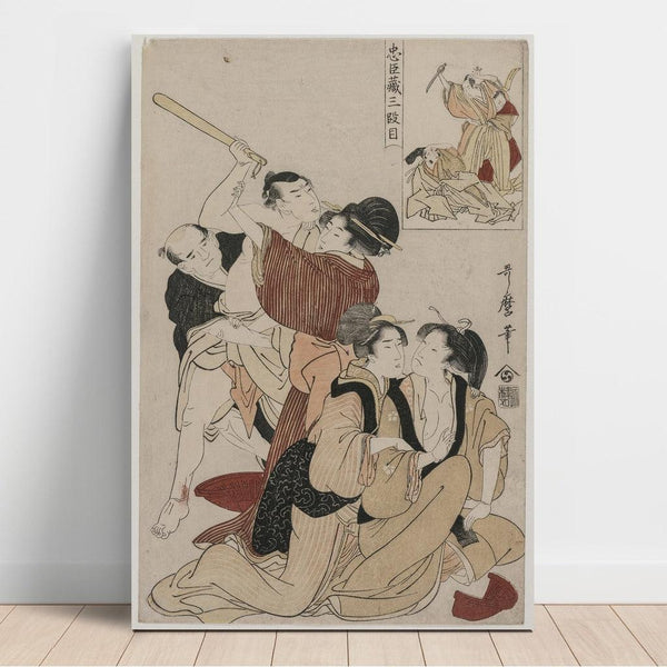 Reproduction of the painting Chushingura Painting, Act III of the Loyalty Warehouse - Kitagawa Utamaro
