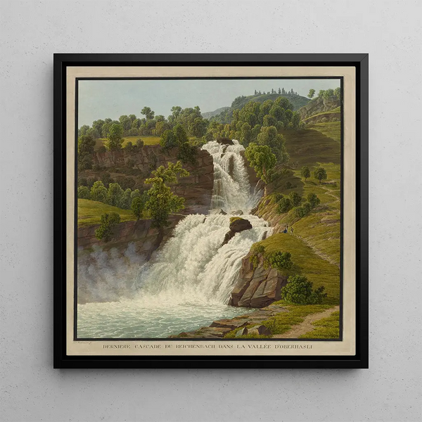 Fall of Reichenbach - Johann Jakob Biedermann — framed artwork on a wall