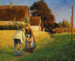 A little girl salutes a worker returning home - Cilius Andersen — artwork view