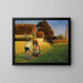 A little girl salutes a worker returning home - Cilius Andersen — framed artwork on a wall