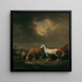 Cinq chevaux de labour - Johann Baptist Dallinger von Dalling — framed artwork on a wall