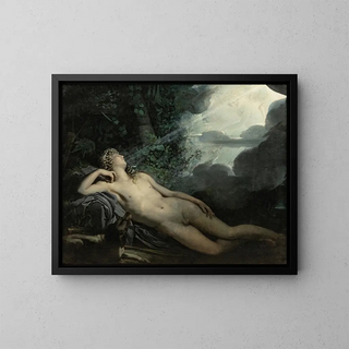 The Sleep of Endymion - Circle of Anne-Louis Girodet-Trioson — framed artwork on a wall