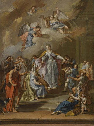 Saint Elizabeth of Portugal distributing alms - Circle of Francesco Pittoni — artwork view