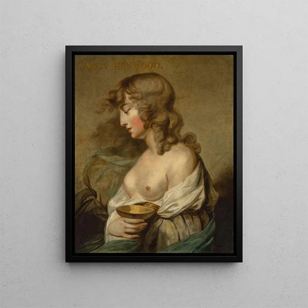 Portrait of Miss Mortimer as Hebe - Circle of Matthew William Peters — framed artwork on a wall