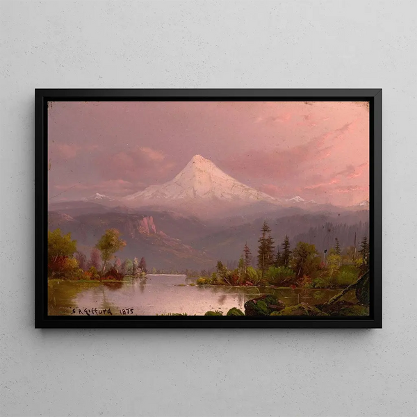 Mount Hood, Oregon - Sanford Robinson Gifford Circle — framed artwork on a wall