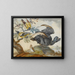 a duck and four other birds, three on a branch - Circle of Aert Schouman — framed artwork on a wall