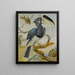 a shoebill and another bird on a branch - Circle of Aert Schouman — framed artwork on a wall