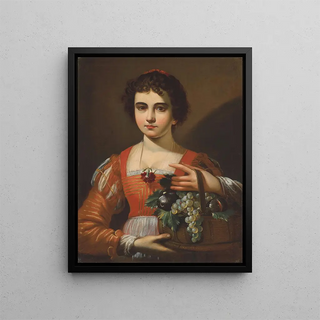 Portrait of a Girl - Circle of Antiveduto Grammatica — framed artwork on a wall