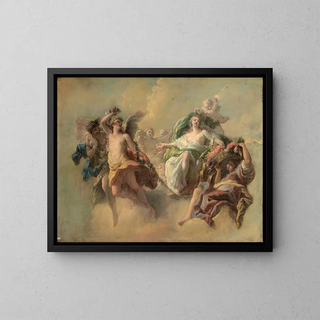 Triumph of Flora - Circle of Antoine-François Callet — framed artwork on a wall