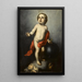 L'enfant Jésus tenant un globe - Cercle de Bartolomé Esteban Murillo — framed artwork on a wall