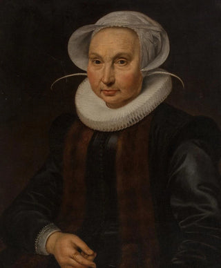 Portrait of Anna Jacobsdr Blaeu, wife of Cornelis Pietersz Hooft - Circle of Cornelis Pietersz van der Voort — artwork view