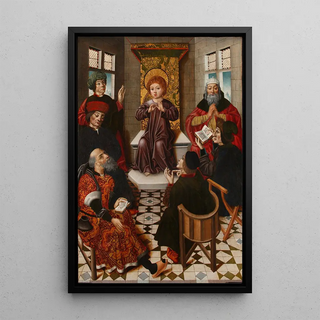 Reproduction of the painting Jesus among the Doctors - Circle of Diego de la Cruz