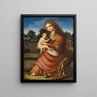 Virgin and Child - Circle of Domenichino — framed artwork on a wall