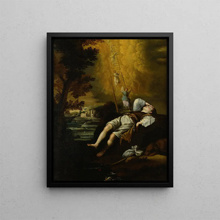 The Dream of Jacob - Circle of Domenico Fetti — framed artwork on a wall
