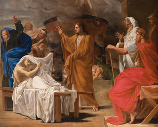 The Resurrected Christ and the Son of the Widow of Nain - Circle of Eustache Le Sueur — artwork view