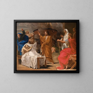 The Resurrected Christ and the Son of the Widow of Nain - Circle of Eustache Le Sueur — framed artwork on a wall