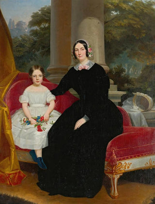 Portrait of a mother and her daughter - Circle of Federico de Madrazo y Kuntz — artwork view