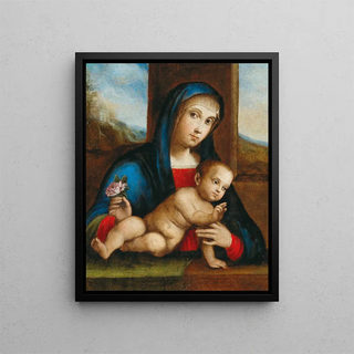 Virgin and Child - Circle of Francesco Francia — framed artwork on a wall