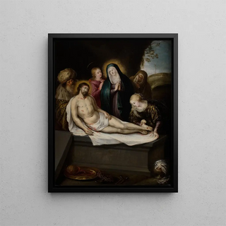 Lamentation of Christ - Circle of Frans Francken — framed artwork on a wall