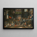 Monkeys in the kitchen - Circle of Frans Francken the Younger — framed artwork on a wall