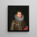 Portrait painting of Archduke Albert of Austria 1559-1621 in armor - Circle of Frans Pourbus II — framed artwork on a wall
