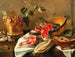 Nature morte with fruits in a copper container, fish, and game - Circle of Frans Ykens — artwork view