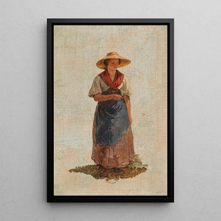 Young woman in costume - Friedrich Gauermann Circle — framed artwork on a wall