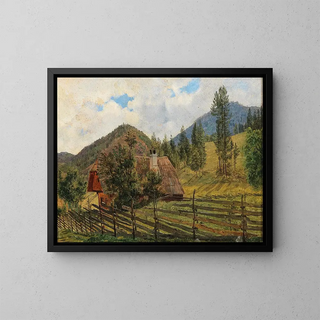 Scene at Mrzsteg - Friedrich Gauermann Circle — framed artwork on a wall