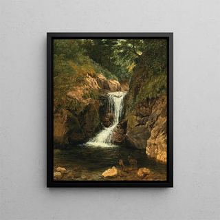 Circle of Friedrich Gauermann - Red deer by a pond.webp